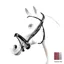 Equipe No Stress Patent Rolled Leather Flash Bridle-Wide Noseband with Reins BR56-Red Brown